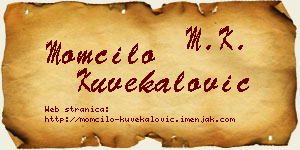Momčilo Kuvekalović vizit kartica